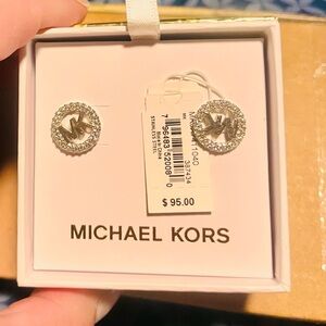 Michael Kors Silver & Crystal Stud Earrings